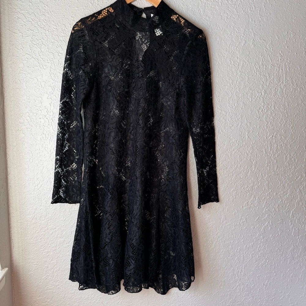 H&M romantic boho Lace Stand-up Collar black Dress Size Xs
Little black dress